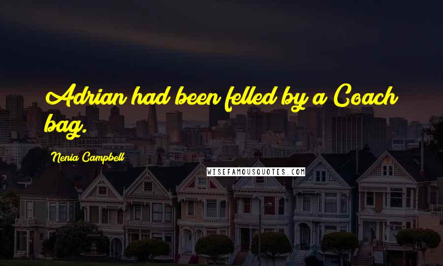 Nenia Campbell Quotes: Adrian had been felled by a Coach bag.