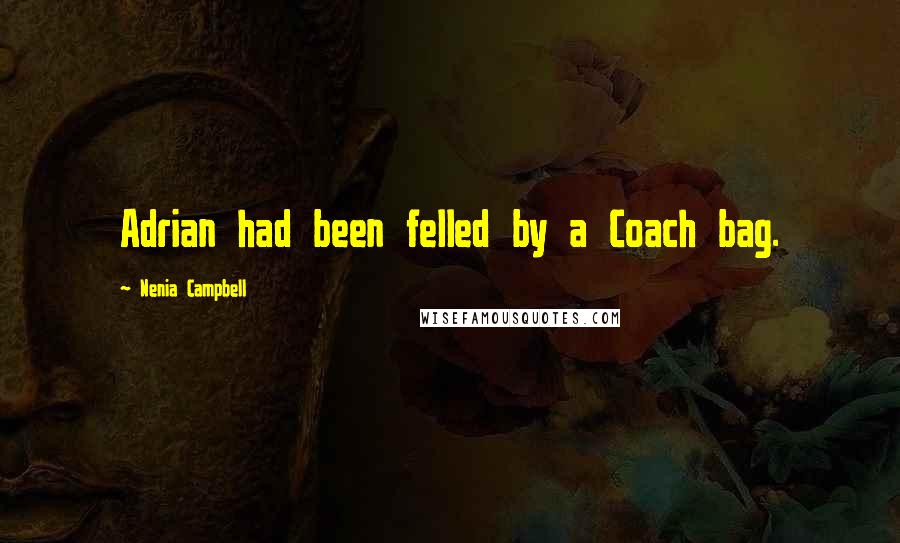 Nenia Campbell Quotes: Adrian had been felled by a Coach bag.