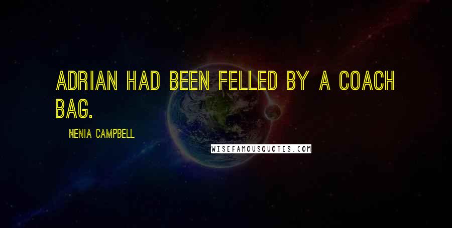 Nenia Campbell Quotes: Adrian had been felled by a Coach bag.
