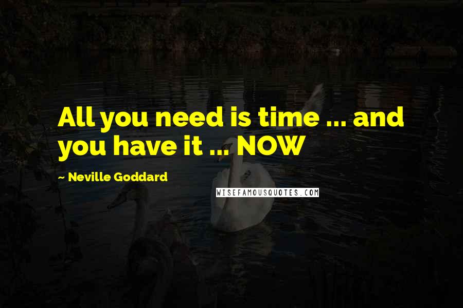 Neville Goddard Quotes: All you need is time ... and you have it ... NOW