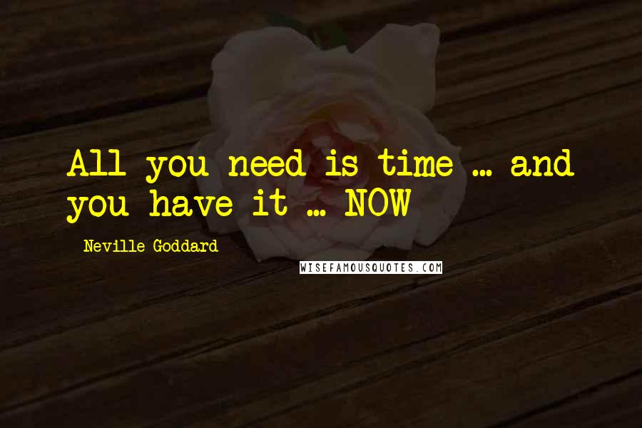 Neville Goddard Quotes: All you need is time ... and you have it ... NOW