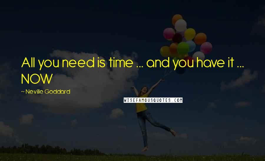 Neville Goddard Quotes: All you need is time ... and you have it ... NOW