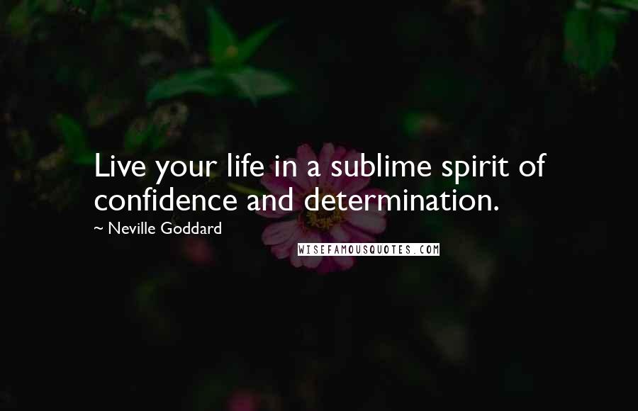 Neville Goddard Quotes: Live your life in a sublime spirit of confidence and determination.