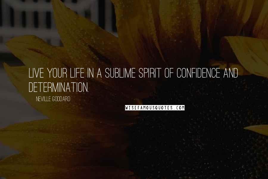 Neville Goddard Quotes: Live your life in a sublime spirit of confidence and determination.