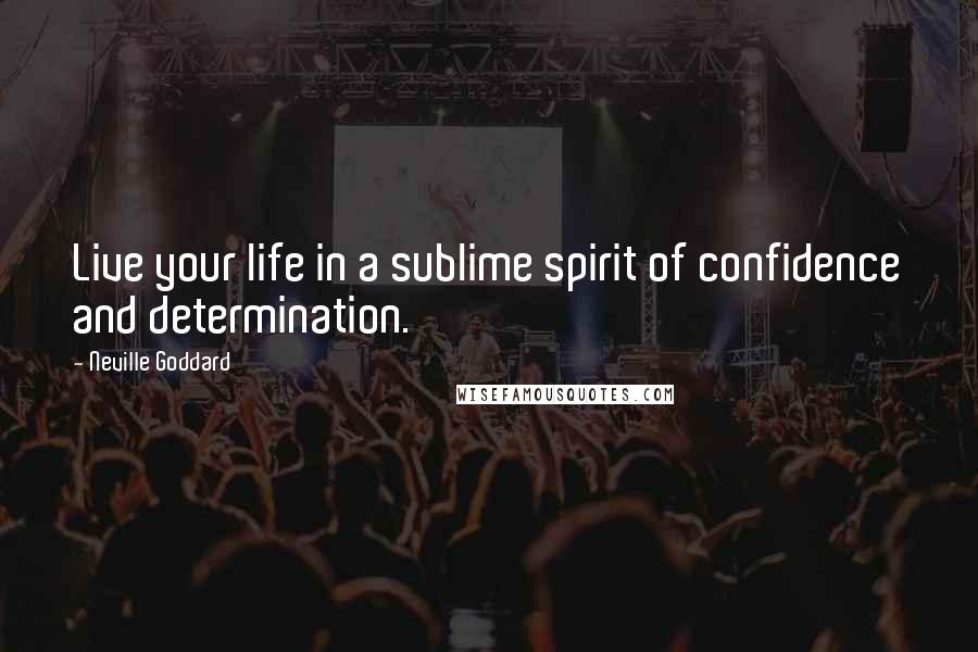 Neville Goddard Quotes: Live your life in a sublime spirit of confidence and determination.