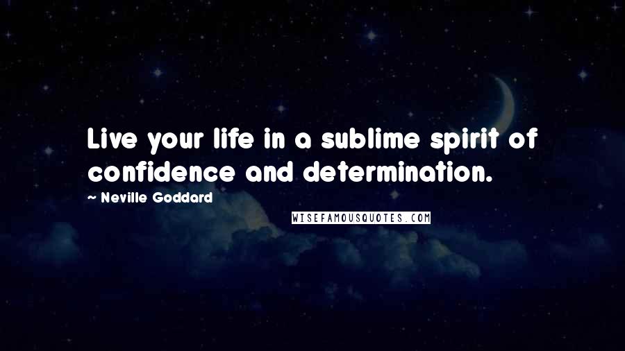 Neville Goddard Quotes: Live your life in a sublime spirit of confidence and determination.