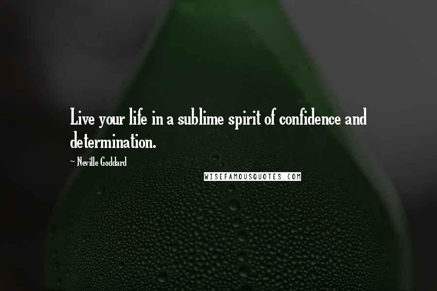 Neville Goddard Quotes: Live your life in a sublime spirit of confidence and determination.