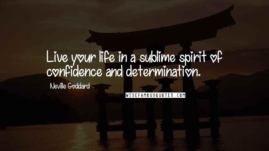 Neville Goddard Quotes: Live your life in a sublime spirit of confidence and determination.