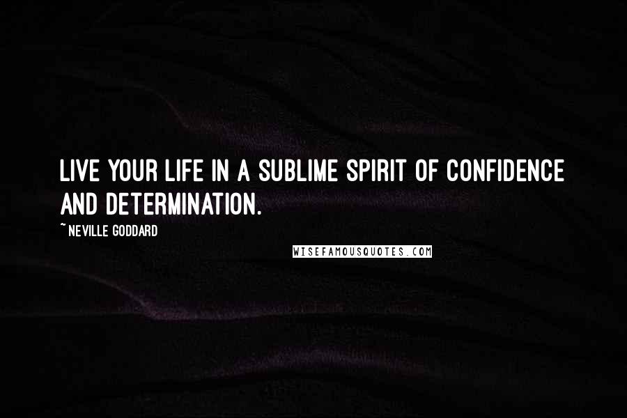 Neville Goddard Quotes: Live your life in a sublime spirit of confidence and determination.