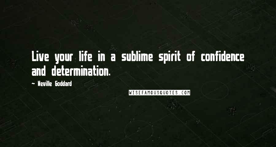 Neville Goddard Quotes: Live your life in a sublime spirit of confidence and determination.