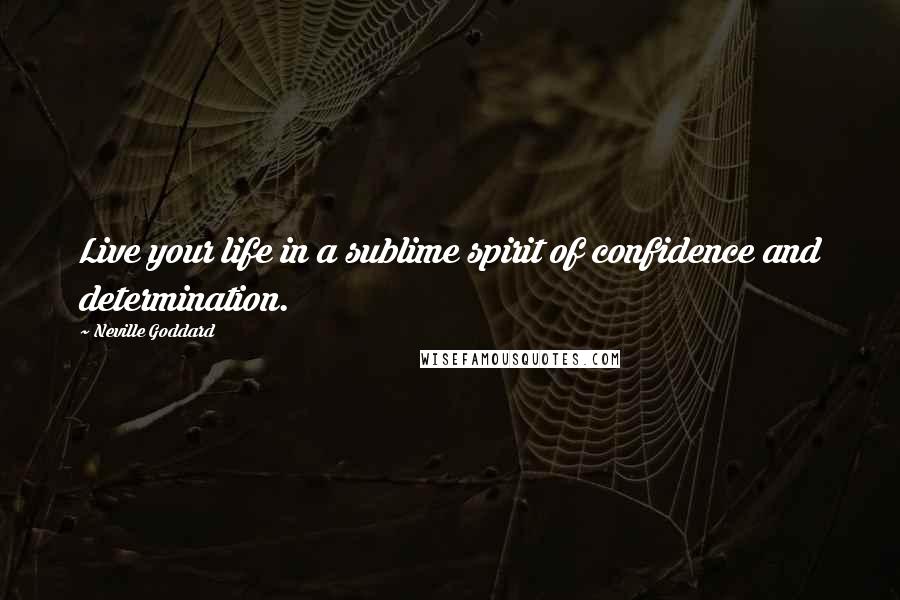 Neville Goddard Quotes: Live your life in a sublime spirit of confidence and determination.