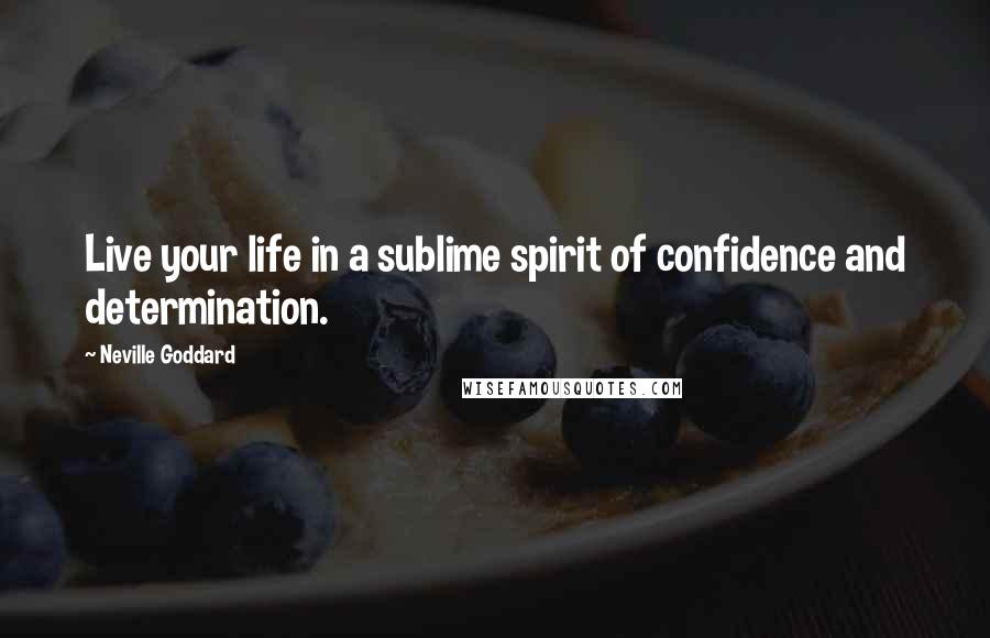 Neville Goddard Quotes: Live your life in a sublime spirit of confidence and determination.
