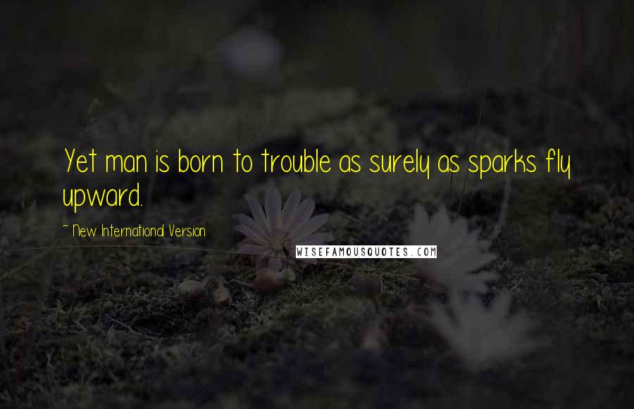 New International Version Quotes: Yet man is born to trouble as surely as sparks fly upward.