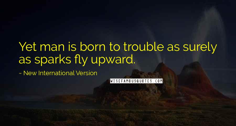 New International Version Quotes: Yet man is born to trouble as surely as sparks fly upward.