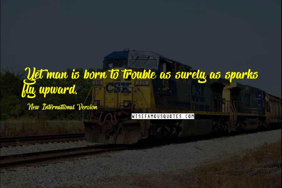 New International Version Quotes: Yet man is born to trouble as surely as sparks fly upward.