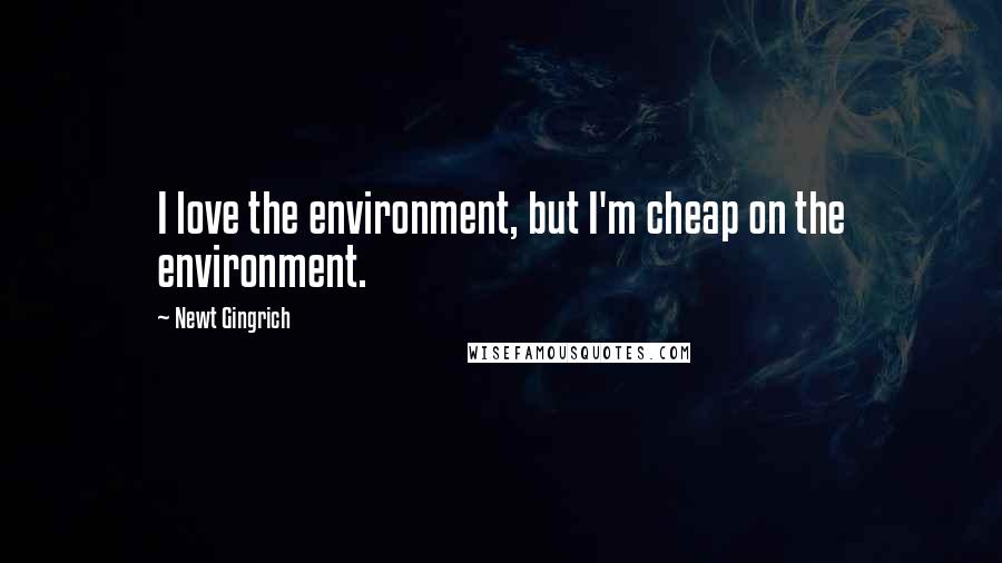 Newt Gingrich Quotes: I love the environment, but I'm cheap on the environment.