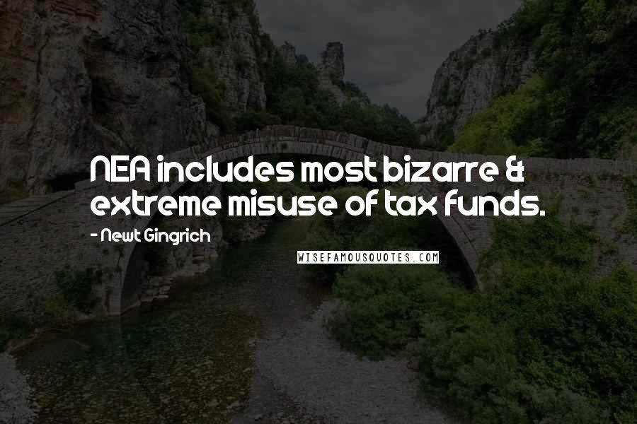 Newt Gingrich Quotes: NEA includes most bizarre & extreme misuse of tax funds.