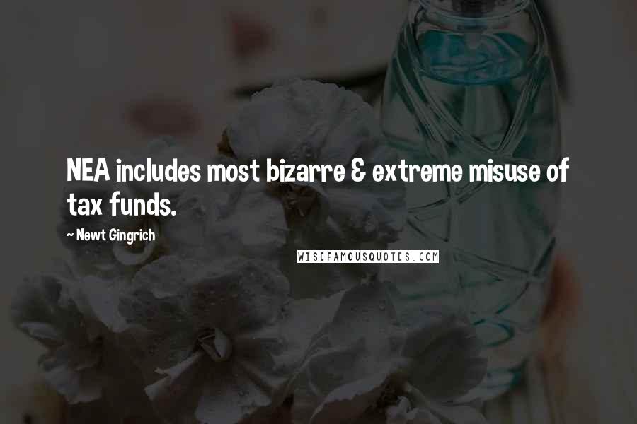 Newt Gingrich Quotes: NEA includes most bizarre & extreme misuse of tax funds.