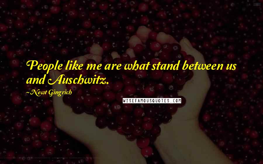 Newt Gingrich Quotes: People like me are what stand between us and Auschwitz.