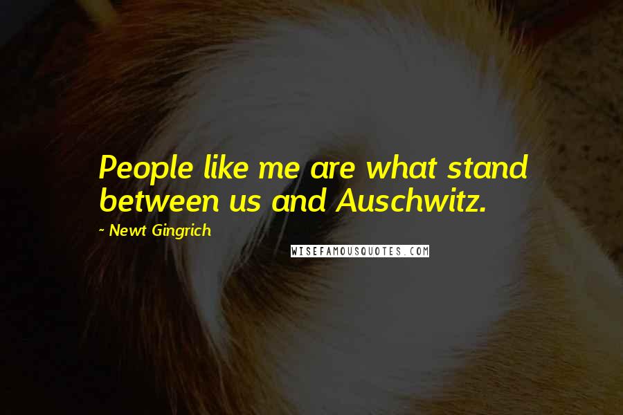 Newt Gingrich Quotes: People like me are what stand between us and Auschwitz.