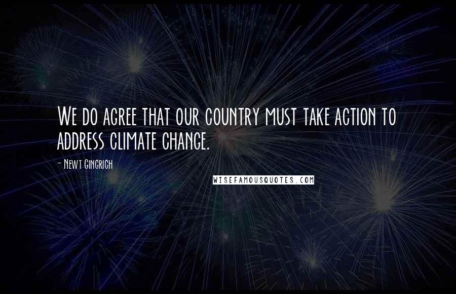 Newt Gingrich Quotes: We do agree that our country must take action to address climate change.