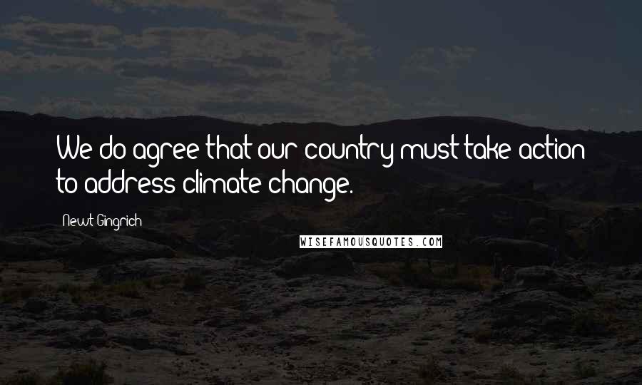 Newt Gingrich Quotes: We do agree that our country must take action to address climate change.