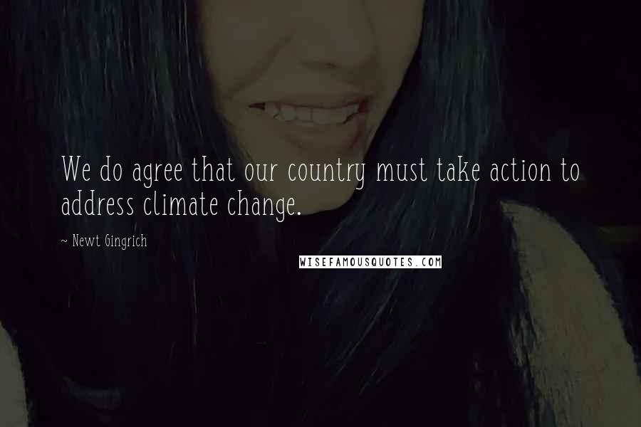 Newt Gingrich Quotes: We do agree that our country must take action to address climate change.