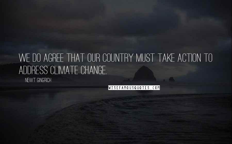 Newt Gingrich Quotes: We do agree that our country must take action to address climate change.