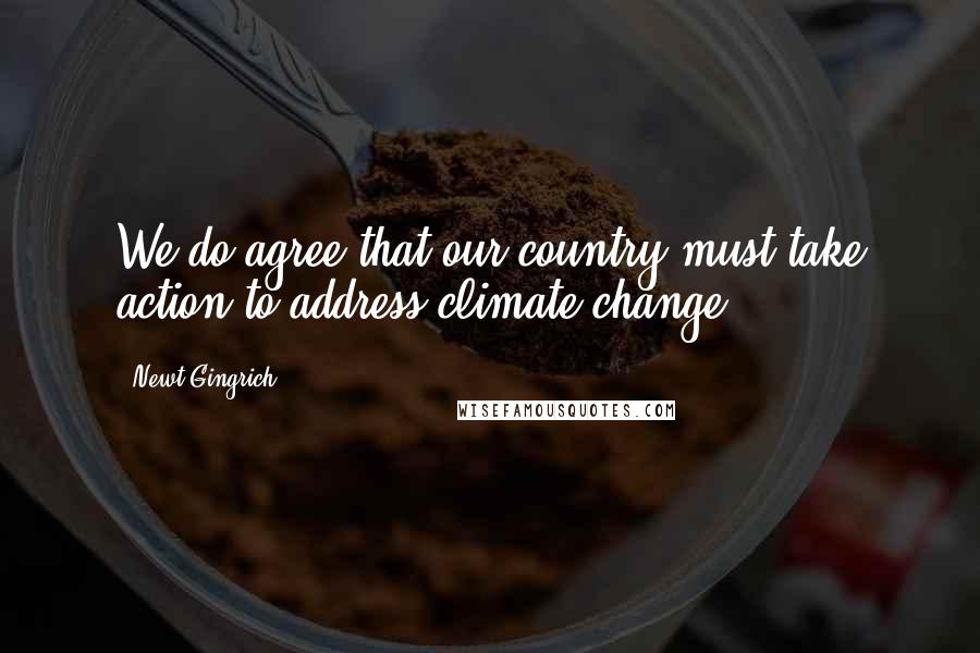 Newt Gingrich Quotes: We do agree that our country must take action to address climate change.