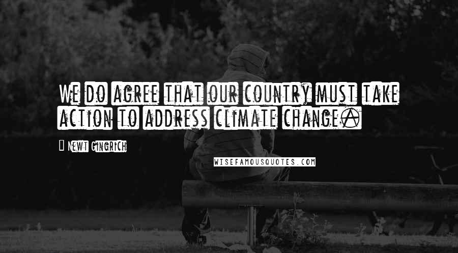 Newt Gingrich Quotes: We do agree that our country must take action to address climate change.
