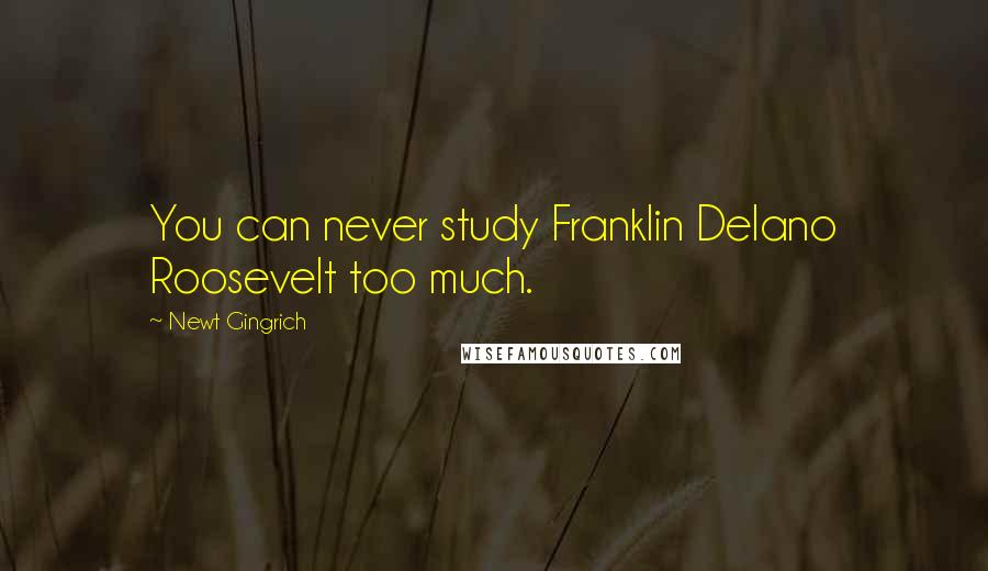 Newt Gingrich Quotes: You can never study Franklin Delano Roosevelt too much.