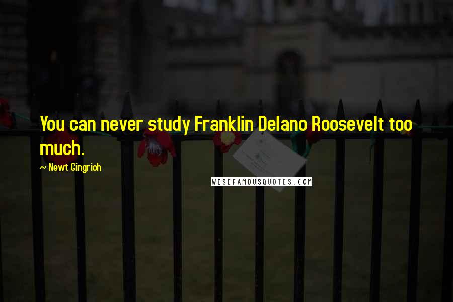 Newt Gingrich Quotes: You can never study Franklin Delano Roosevelt too much.