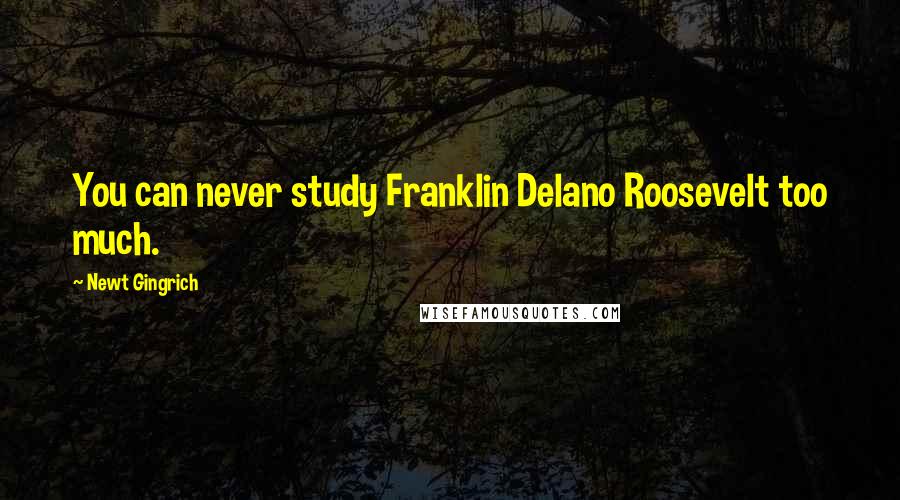 Newt Gingrich Quotes: You can never study Franklin Delano Roosevelt too much.