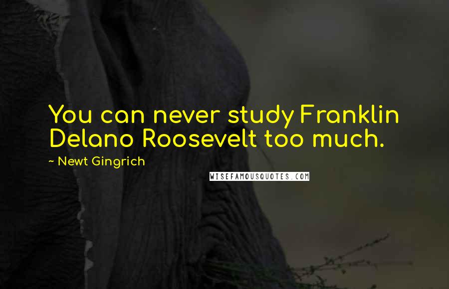 Newt Gingrich Quotes: You can never study Franklin Delano Roosevelt too much.