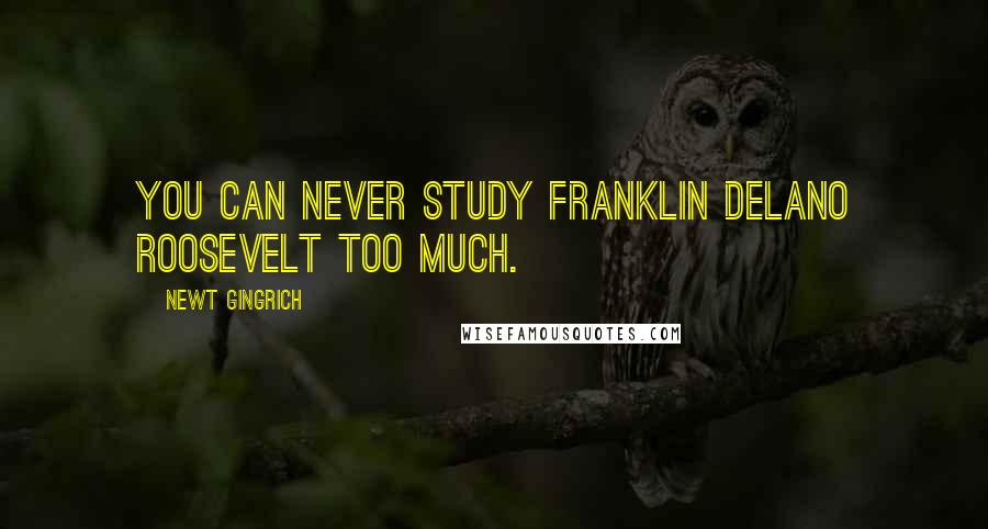 Newt Gingrich Quotes: You can never study Franklin Delano Roosevelt too much.