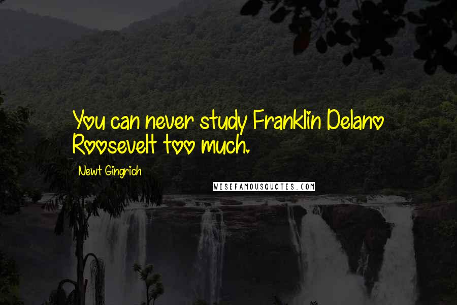 Newt Gingrich Quotes: You can never study Franklin Delano Roosevelt too much.