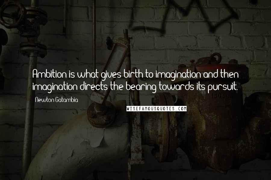 Newton Gatambia Quotes: Ambition is what gives birth to imagination and then imagination directs the bearing towards its pursuit.