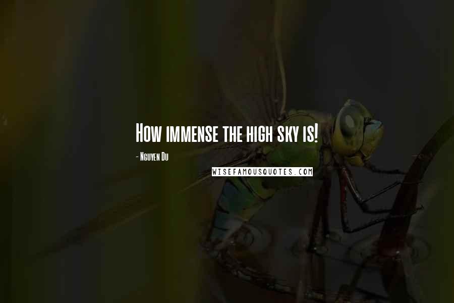 Nguyen Du Quotes: How immense the high sky is!