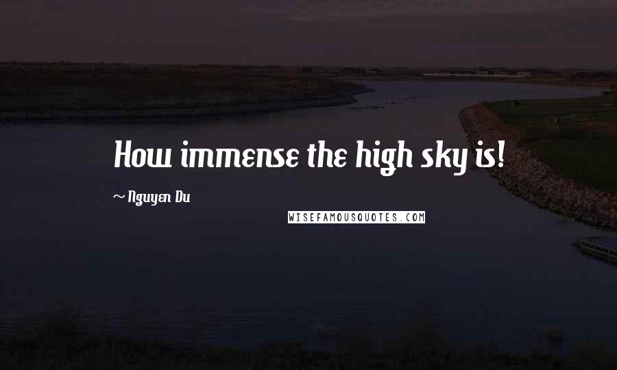 Nguyen Du Quotes: How immense the high sky is!