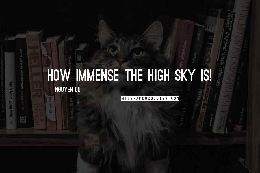 Nguyen Du Quotes: How immense the high sky is!