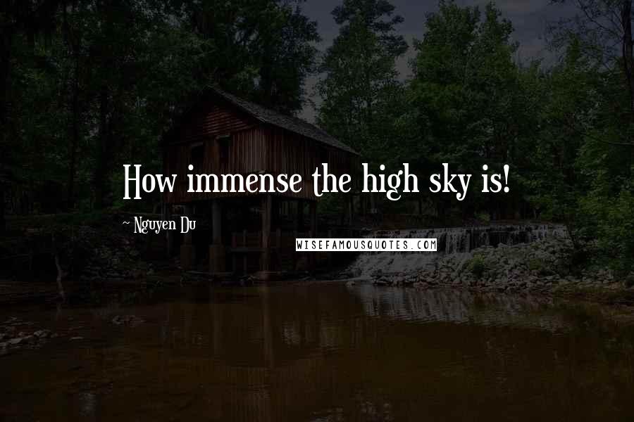 Nguyen Du Quotes: How immense the high sky is!