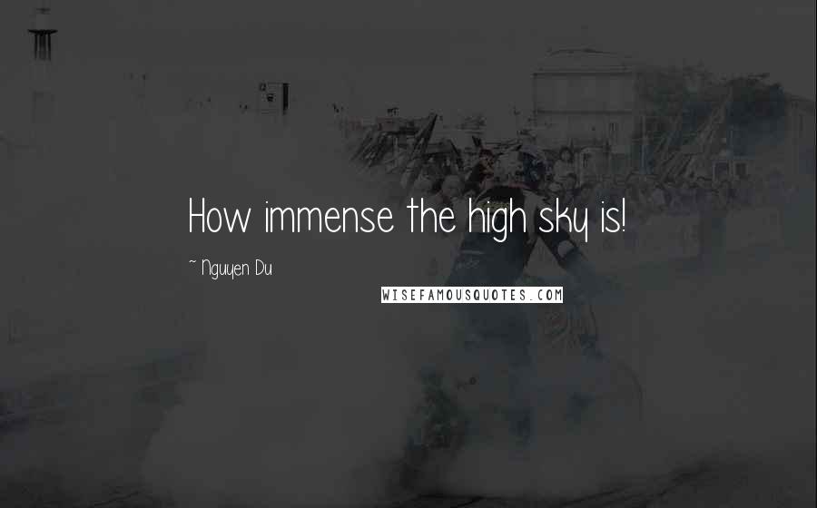 Nguyen Du Quotes: How immense the high sky is!