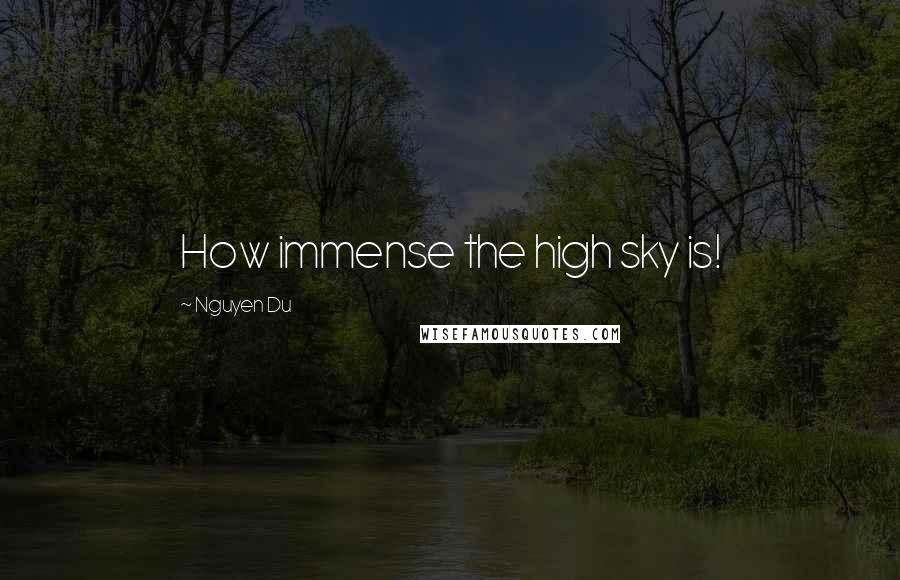 Nguyen Du Quotes: How immense the high sky is!