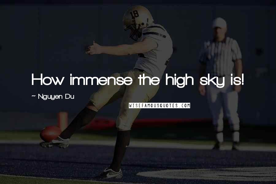 Nguyen Du Quotes: How immense the high sky is!