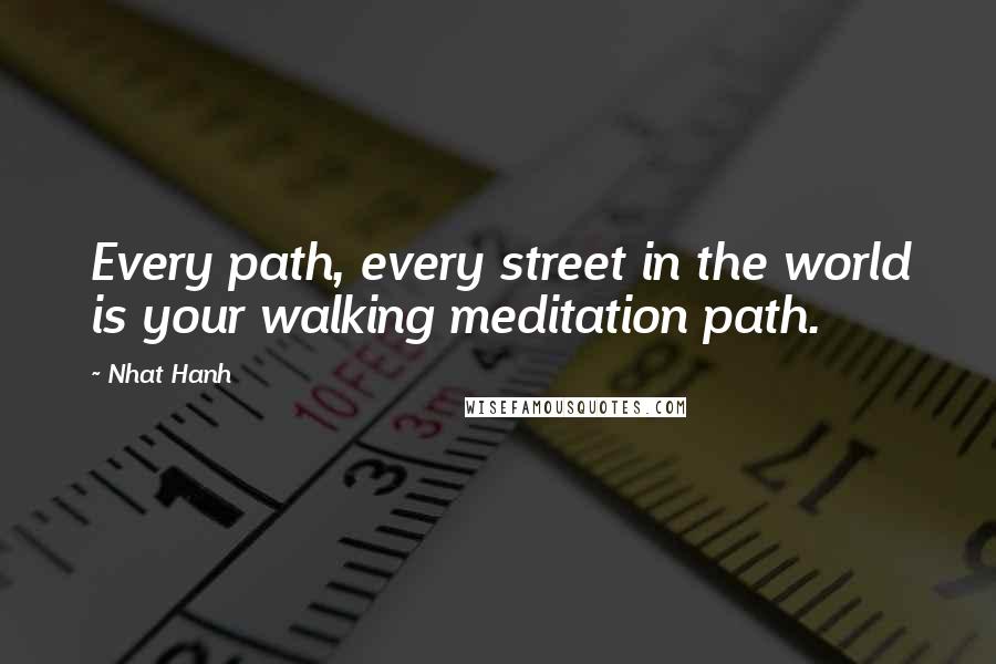 Nhat Hanh Quotes: Every path, every street in the world is your walking meditation path.