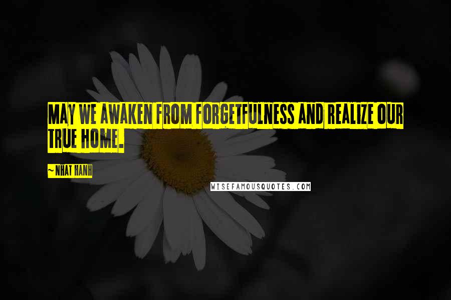 Nhat Hanh Quotes: May we awaken from forgetfulness and realize our true home.