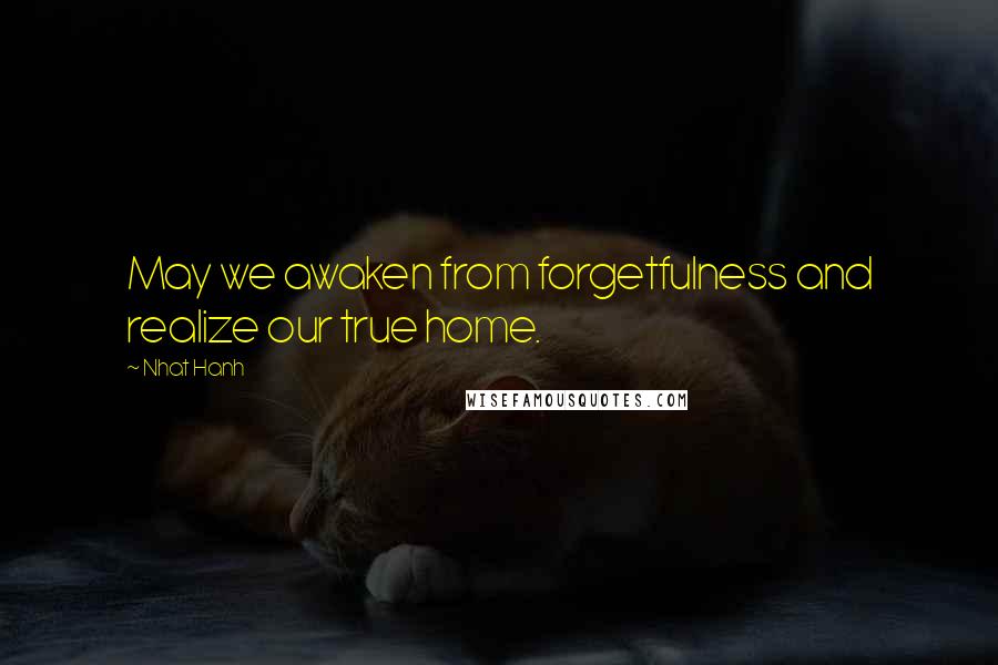 Nhat Hanh Quotes: May we awaken from forgetfulness and realize our true home.
