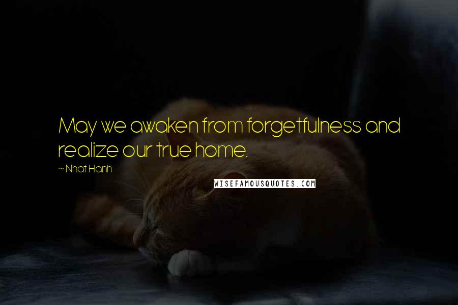 Nhat Hanh Quotes: May we awaken from forgetfulness and realize our true home.