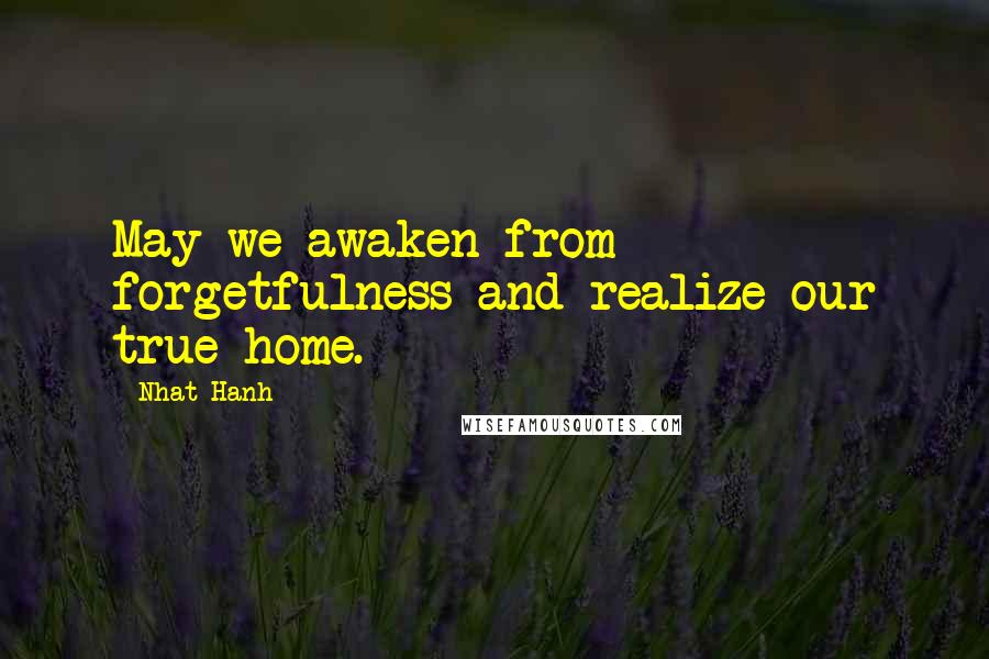 Nhat Hanh Quotes: May we awaken from forgetfulness and realize our true home.