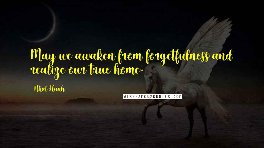 Nhat Hanh Quotes: May we awaken from forgetfulness and realize our true home.